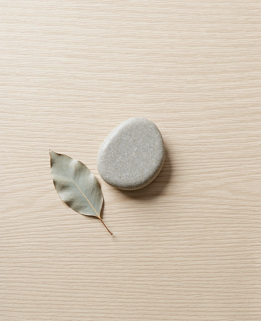 Minimalist natural elements symbolizing balance